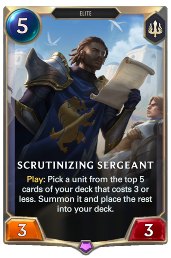 Scrutinizing Sergeant Card